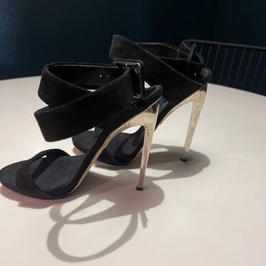 Giuseppe Zanotti black suede heel with ankle strap